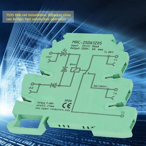 مرحل Jectse PLC، وحدة مرحل واجهة PLC رفيعة للغاية مقاس 6.2 مم، مدخل 5VDC، مخرج 6A، اتصال كهرومغناطيسي TS35 Din-Rail، دائرة حماية لوحة التتابع in Saudi Arabia