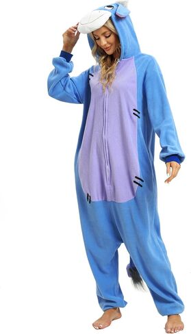 Wishliker Unisex Adult Donkey Onesie Costume Halloween Christmas One Piece Cosplay Animal Cartoon Pajamas L in Saudi Arabia