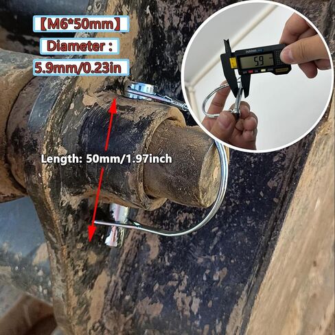 Safety Coupler Pin Trailer Pin Shaft Locking Pin Wire Lock Pin Zinc Plated Carbon Steel Arch Shapes- 4 Size (M10*70mm, 2) in Kuwait