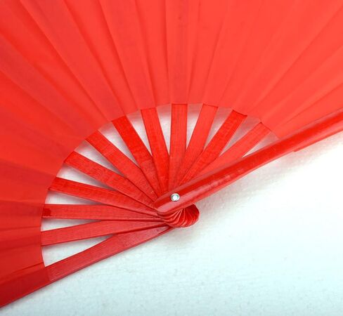 مراوح يدوية كبيرة قابلة للطي باللون الأحمر من الخيزران، مروحة كونفو للمناسبات والمهرجانات وعروض الرقص (جميعها باللون الأحمر) in Kuwait