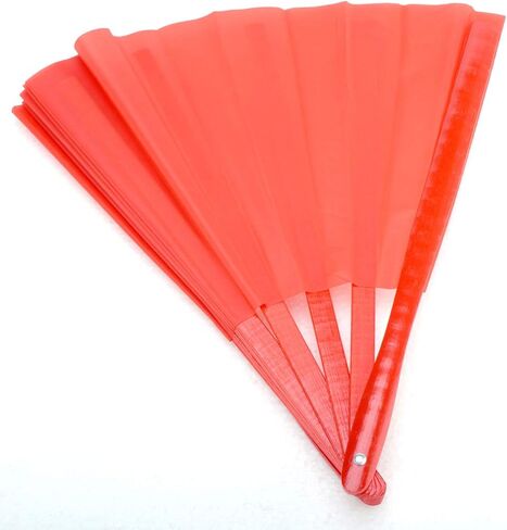 مراوح يدوية كبيرة قابلة للطي باللون الأحمر من الخيزران، مروحة كونفو للمناسبات والمهرجانات وعروض الرقص (جميعها باللون الأحمر) in Kuwait