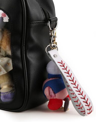 HZMAN 3Pcs Leather Baseball Keychain Universal Key Fob Keychain Car Keychain for Men Holder with 360 Degree Rotatable Snap Accessories Gifts in Saudi Arabia