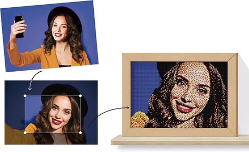 Quercetti Pixel Art 8 Take a Selfie Mosaic Kit - Turn Any Photo into Mosaic Art with 9600 Pegs in 6 Colors and 8 Pegboards, with Frame for Hanging and Display, Ages 9 Years and Up in Saudi Arabia