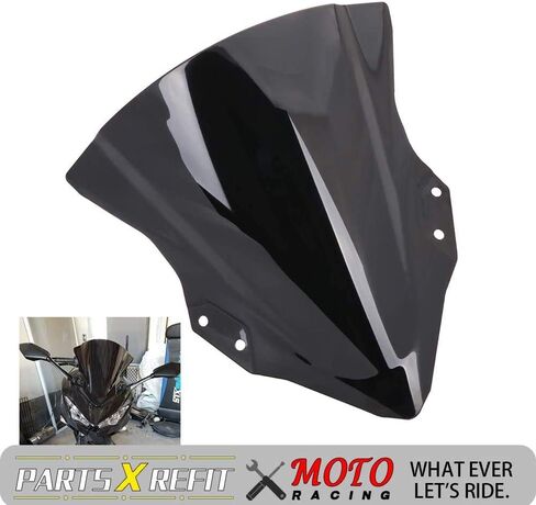 Black Windshield Scooter WindScreen Wind Deflectors Wind Double Bubble Compatible for Kawasaki Ninja 400 EX400 2018 2019 in Saudi Arabia