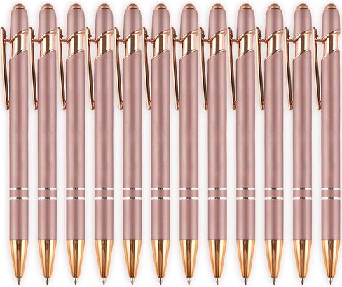 Ballpoint Pens with Stylus Tips，10 Pcs Retractable Metal Stylus Pen for Touch Screens, 1.0 mm Black Ink(Morandi color) in Saudi Arabia