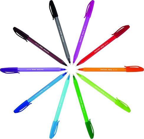 أقلام حبر جاف Paper Mate InkJoy 100ST، (1.0 مم) نقطة متوسطة، أزرق، صندوق مكون من 12 قطعة (1951256) in Saudi Arabia