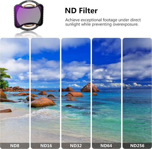 STARTRC Avata 2 ND Filters Set, 6 Pack CPL ND8 ND16 ND32 ND64 ND256 Neutral Density Camera Lens Filter Compatible with DJI Avata 2, Multi Coated HD Optical Glass, Aluminum Frame in Saudi Arabia
