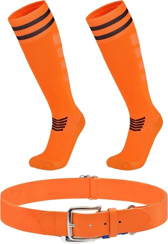 Complete Baseball or Softball Sock/Belt Combo Set - Youth & Adult Sizes Included for a Stylish Look on the Field in Saudi Arabia