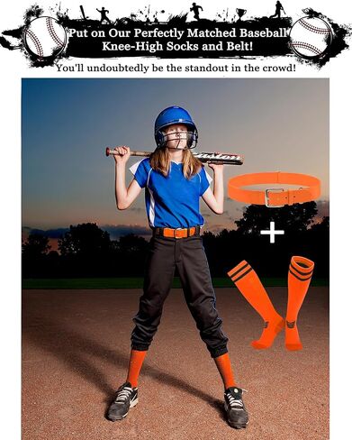 Complete Baseball or Softball Sock/Belt Combo Set - Youth & Adult Sizes Included for a Stylish Look on the Field in Saudi Arabia