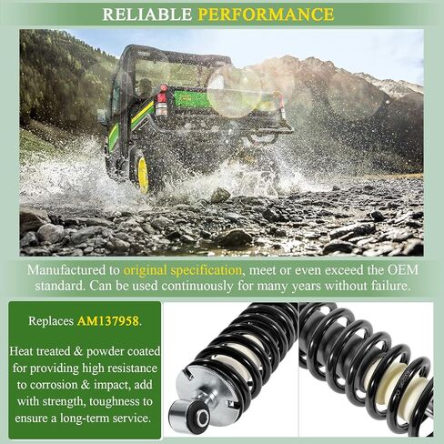 دعامات الصدمات الخلفية لفائف فوق الزنبرك تناسب John Deere Gator XUV620i وGator XUV850D - ممتص الصدمات الخلفي الأيسر والأيمن - يستبدل OEM# AM137958 (عبوة من قطعتين) in Saudi Arabia