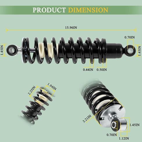 دعامات الصدمات الخلفية لفائف فوق الزنبرك تناسب John Deere Gator XUV620i وGator XUV850D - ممتص الصدمات الخلفي الأيسر والأيمن - يستبدل OEM# AM137958 (عبوة من قطعتين) in Saudi Arabia