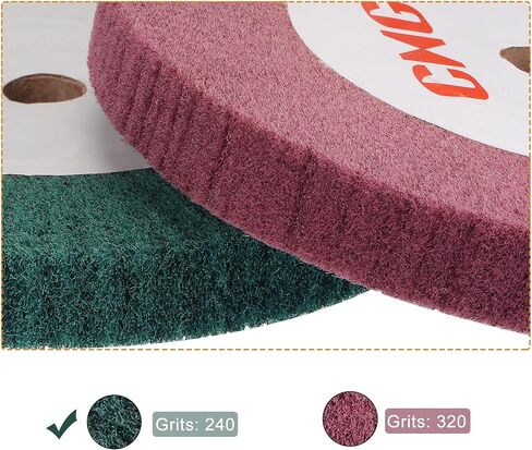 عجلة تلميع اللباد سلك نايلون رسم جلخ عجلة برفارف للفولاذ المقاوم للصدأ النحاس غير المنسوج 150 مللي متر × 25 مللي متر 240 حصى in Kuwait