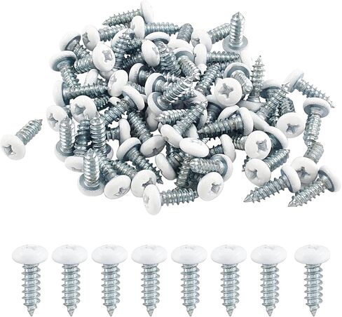 120Pcs White Wood Screws #8 x 1", Stainless Steel White Pan Head Screws Zinc Plated Self-Tapping Screws Phillips Sheet Metal Screws in Saudi Arabia