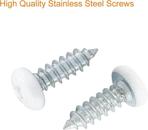 120Pcs White Wood Screws #8 x 1", Stainless Steel White Pan Head Screws Zinc Plated Self-Tapping Screws Phillips Sheet Metal Screws in Saudi Arabia