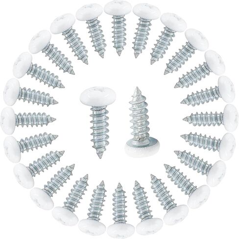 120Pcs White Wood Screws #8 x 1", Stainless Steel White Pan Head Screws Zinc Plated Self-Tapping Screws Phillips Sheet Metal Screws in Saudi Arabia