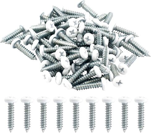 120Pcs White Wood Screws #8 x 1", Stainless Steel White Pan Head Screws Zinc Plated Self-Tapping Screws Phillips Sheet Metal Screws in Saudi Arabia