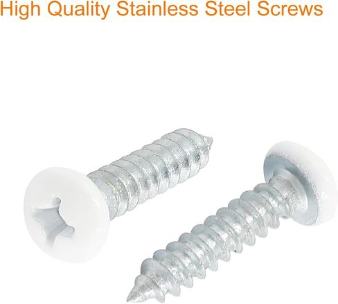 120Pcs White Wood Screws #8 x 1", Stainless Steel White Pan Head Screws Zinc Plated Self-Tapping Screws Phillips Sheet Metal Screws in Saudi Arabia