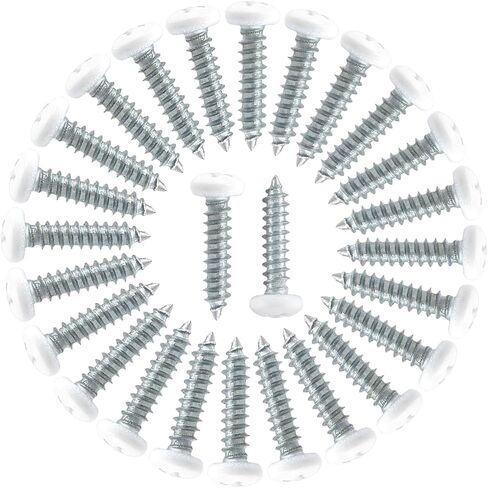 120Pcs White Wood Screws #8 x 1", Stainless Steel White Pan Head Screws Zinc Plated Self-Tapping Screws Phillips Sheet Metal Screws in Saudi Arabia