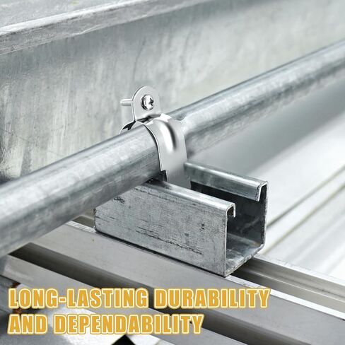 25 مجموعة EMT Pipe Universal Strut Clamps 304 الفولاذ المقاوم للصدأ قناة تبختر ملحق قناة مجلفنة مشبك أنابيب صلبة مع الترباس والجوز، فضي (2 بوصة) in Saudi Arabia