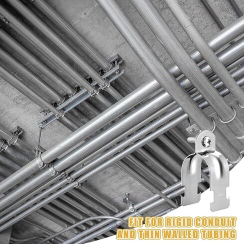 25 مجموعة EMT Pipe Universal Strut Clamps 304 الفولاذ المقاوم للصدأ قناة تبختر ملحق قناة مجلفنة مشبك أنابيب صلبة مع الترباس والجوز، فضي (2 بوصة) in Saudi Arabia