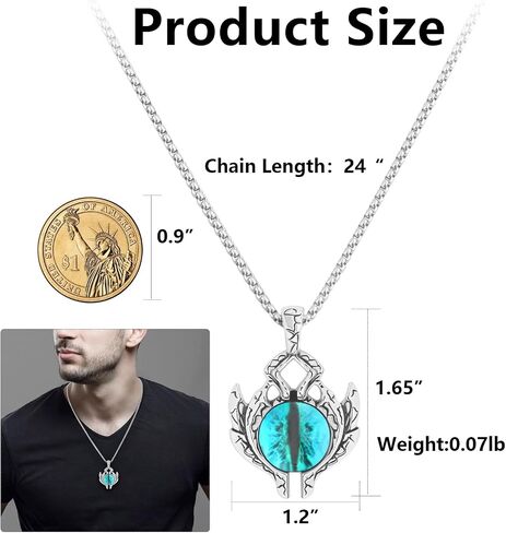 Necklace for Men and Women, 24 Inches 316L Stainless Steel Punk Necklace, Personalized Chain Pendant Gift for Men, Women, Boy in Saudi Arabia