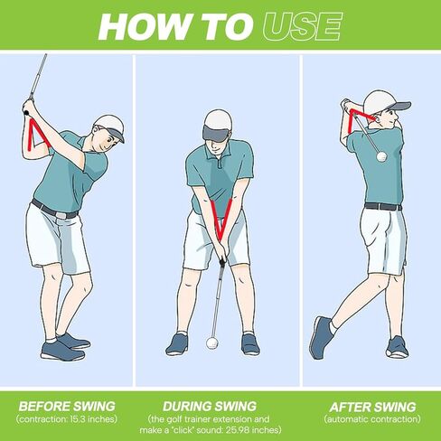 مساعد تدريب على أرجوحة الجولف قابل للسحب، مساعد تدريب على الجولف لتحسين المفصلات، دوران الساعد، دوران الكتف وقبضة للإحماء - نادي جولف لليد اليمنى للتمرين، ملحقات جولف مدرب التأرجح in Kuwait