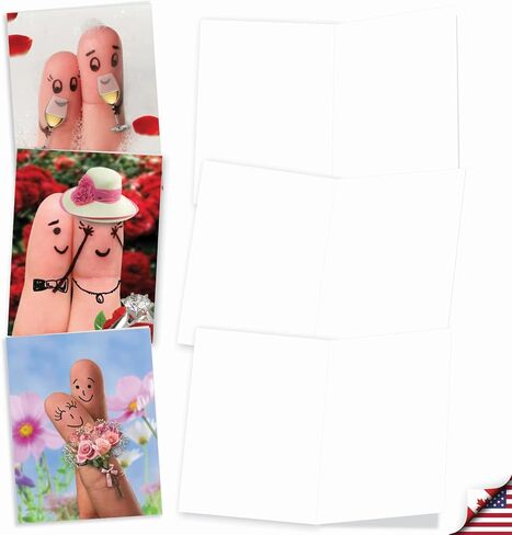 The Best Card Company - 10 بطاقات ملاحظات فارغة للأطفال (4 × 5.12 بوصة) - بطاقات ملاحظات لطيفة متنوعة في صندوق، بطاقات ممتعة للأطفال - أصابع محبة M3857OCB-B1x10 in Kuwait