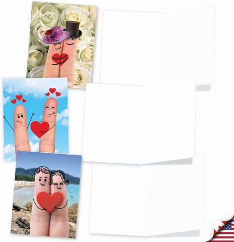 The Best Card Company - 10 بطاقات ملاحظات فارغة للأطفال (4 × 5.12 بوصة) - بطاقات ملاحظات لطيفة متنوعة في صندوق، بطاقات ممتعة للأطفال - أصابع محبة M3857OCB-B1x10 in Kuwait