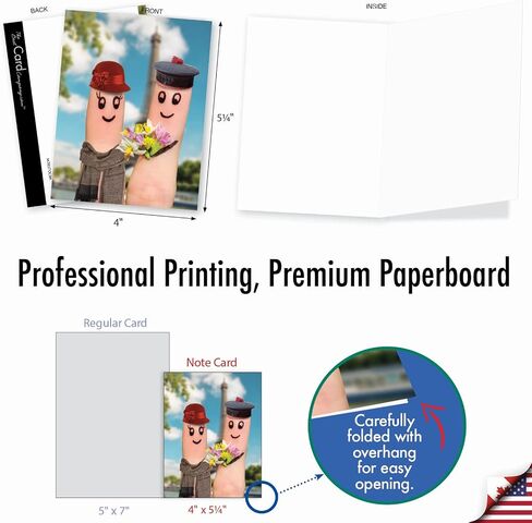 The Best Card Company - 10 بطاقات ملاحظات فارغة للأطفال (4 × 5.12 بوصة) - بطاقات ملاحظات لطيفة متنوعة في صندوق، بطاقات ممتعة للأطفال - أصابع محبة M3857OCB-B1x10 in Kuwait