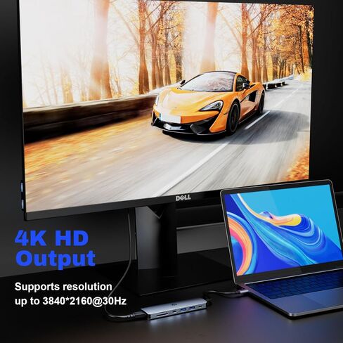 موزع USB C، موزع USB C متعدد الاستخدامات من TOTU مزود بـ 7 منافذ من الألومنيوم لتوصيل الشاشات المزدوجة، وUSB عالي السرعة، وبطاقات SD وشحن الكمبيوتر المحمول USB-C الخاص بك in Saudi Arabia