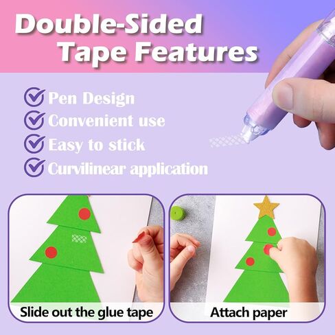 2 in 1 White Out Correction Tape and Double Sided Tape Pen Adhesive Roller, Quick Dry Japan White Out with Permanent Adhesive Tape Runner for School, Office, Crafting, Scrapbooking (4 Pack) in Kuwait