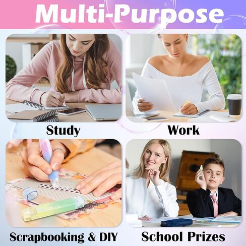 2 in 1 White Out Correction Tape and Double Sided Tape Pen Adhesive Roller, Quick Dry Japan White Out with Permanent Adhesive Tape Runner for School, Office, Crafting, Scrapbooking (4 Pack) in Kuwait