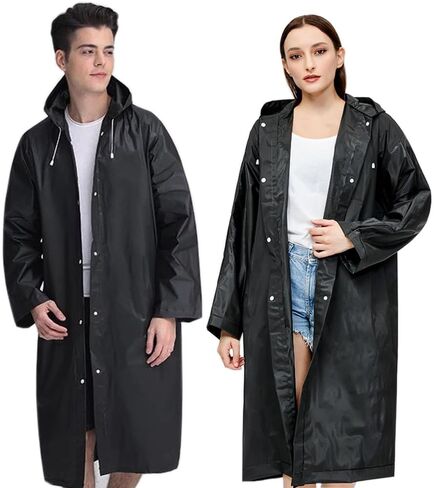 2 Pack Rain Ponchos for Adults Reusable, EVA Portable Emergency Raincoats for Women Men with Hood for Disney Outdoor in Saudi Arabia
