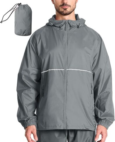SWISSWELL Men's Rain Jacket Windbreaker Packable,Lightweight Golf Rain Coat Inner Pocket for Camping Hiking Cycling in Kuwait
