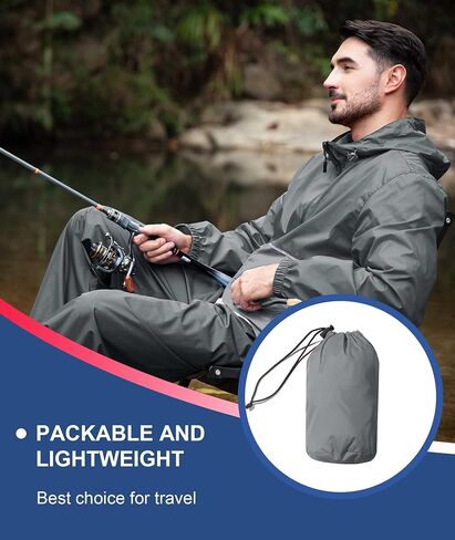 SWISSWELL Men's Rain Jacket Windbreaker Packable,Lightweight Golf Rain Coat Inner Pocket for Camping Hiking Cycling in Kuwait