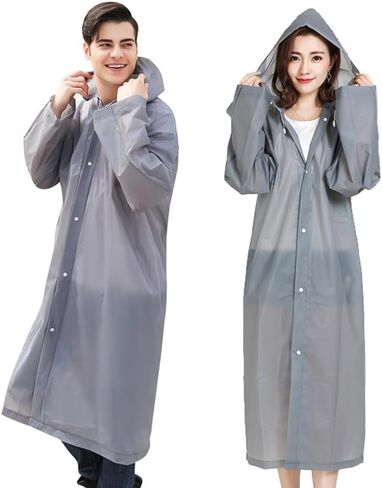 2 Pack Rain Ponchos for Adults Reusable, EVA Portable Emergency Raincoats for Women Men with Hood for Disney Outdoor in Saudi Arabia