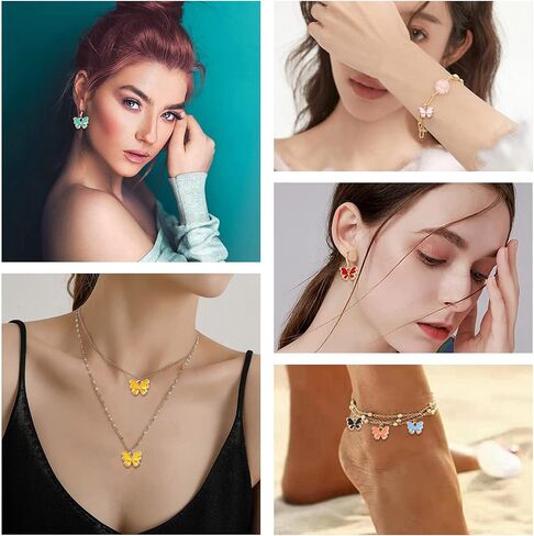 DanLingJewelry 100 قطعة من المينا ذات الألوان العشوائية، دلايات الوجه السعيد، دلايات المينا اللطيفة، دلايات متدلية مع حلقة لصنع سوار قلادة ذاتية الصنع in Kuwait
