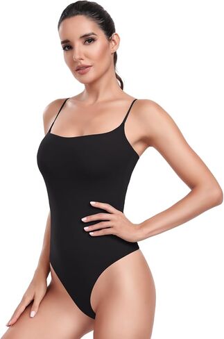 بدلة نسائية من HeyNuts بطبقة مزدوجة فائقة النعومة وحزام سباغيتي ورقبة واسعة بدون أكمام، قمصان كاجوال بدون ظهر in Kuwait