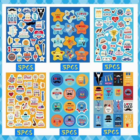 Fathers Day Stickers for Kids 695PCS Best Dad Stickers Happy Fathers Day Stickers Bulk Fathers Day Labels Fathers Day Favor Feliz Dia Del Padre Stickers for Water Bottle Scrapbook in Saudi Arabia