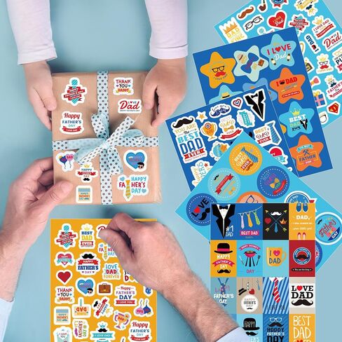Fathers Day Stickers for Kids 695PCS Best Dad Stickers Happy Fathers Day Stickers Bulk Fathers Day Labels Fathers Day Favor Feliz Dia Del Padre Stickers for Water Bottle Scrapbook in Saudi Arabia