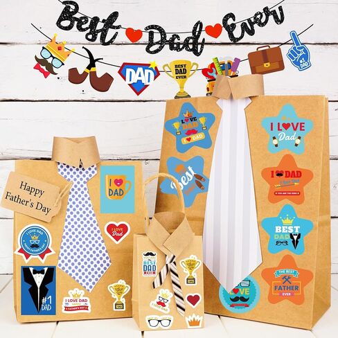 Fathers Day Stickers for Kids 695PCS Best Dad Stickers Happy Fathers Day Stickers Bulk Fathers Day Labels Fathers Day Favor Feliz Dia Del Padre Stickers for Water Bottle Scrapbook in Saudi Arabia