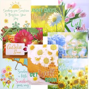 Get Well Cards 24 Pack Floral Get Well Geting Cards with Onvelopes Stickers Friends Family Family Family Inside Inside in Kuwait