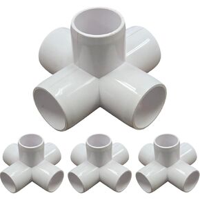 1" 5-Way Cross Furniture Grade PVC Fitting in White, UV-Resistant, Impact-Proof, 1.315" Actual Socket Diameter (4) in Kuwait