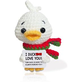 Handmade Positive Crochet Animal Emotional Support Snowman Cute Mini Animals Stuffed Funny Knitted Doll Emotional Support Plushies Unique Xmas Gift for Mom Women Lovers Friends in Kuwait