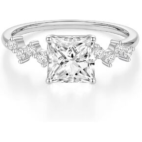 Eamti 2.5ct Cut 925 Sterling Silver Engagement Rings for Women Cubic Zirconia Breats Breats Breats for لها 4-10 in Kuwait