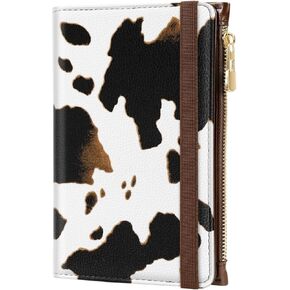 Passport Holder Cover with Zipper Coin Pocket Travel Wallet RFID Blocking Leather Passport Cover Credit Card Holder for Women, Leopard in Kuwait