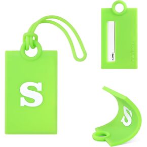 Vigorport Initial Luggage Tags for Suitcase, 3 Pack Bright Silicone Bendable Tags with Privacy Name Card for Travel Sports Easy Identification(Letter P) in Kuwait