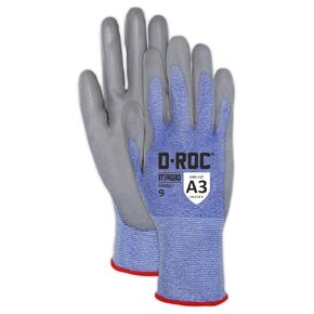 MAGID D-ROC Touchscreen 15-Gauge Cut Level A3 Work Gloves with Polyurethane Coating, 12 Pairs, Size 12/XXXL, Blue & Gray in Kuwait