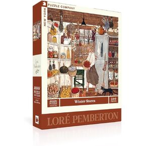 New York Puzzle Company - Loré Pemberton Winter Stores - 500 Piece Jigsaw Puzzle for Family Game Nights by Loré Pemberton in Kuwait