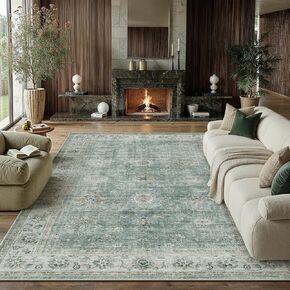 2x6 Washable Brown Vintage Runner Rug for Kitchen Hallway Non-Slip Low Pile Soft Thin Carpet Traditional Retro Distressed Accent Throw Rug for Entryway Bathroom Indoor Bedroom in Saudi Arabia